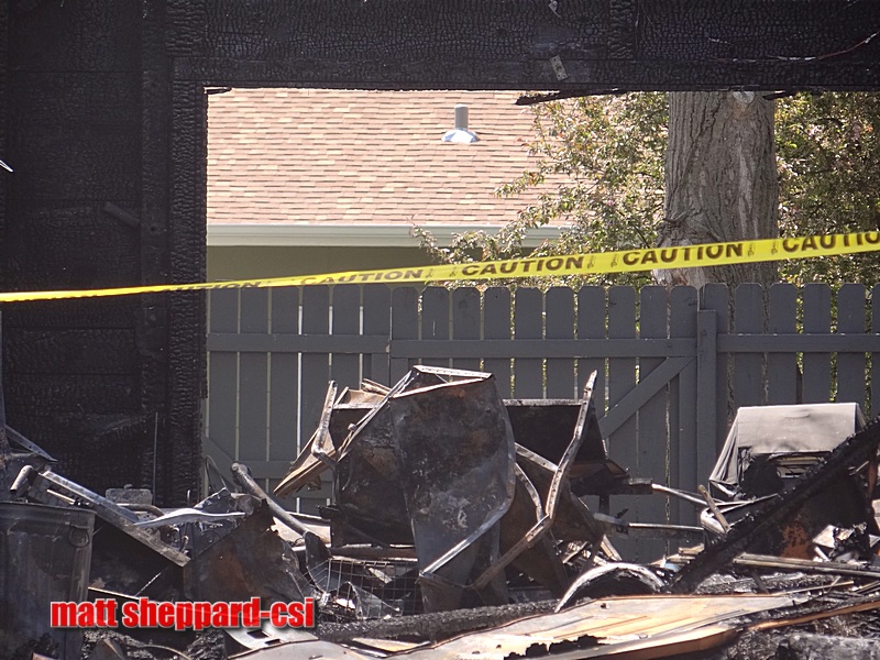 Aftermath of Sat evening fire NE Jamestown.  More CSi photos by Matt Sheppard at Facebook